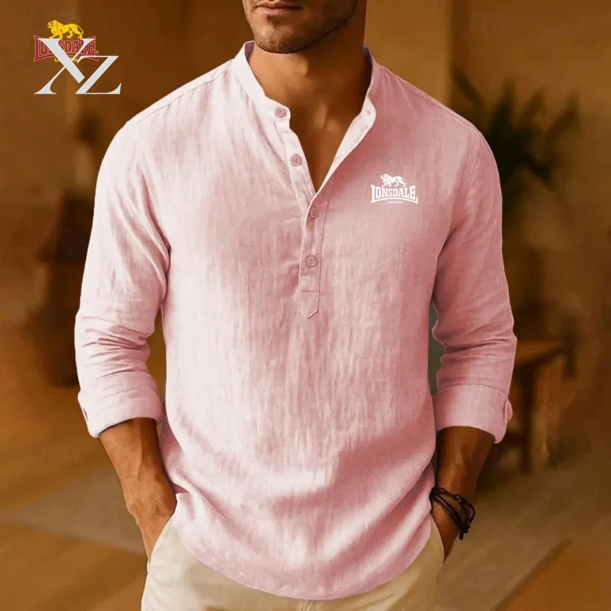 LONSDALE Men's New Casual Shir - đánh giá và giá Mens Linen Shirt Long Sleeve