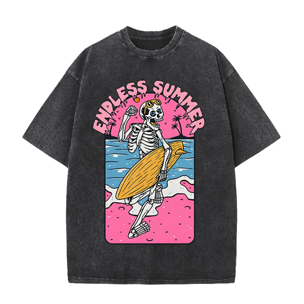 2026 Vintage Skeleton Surfer E - đánh giá và giá Acid Wash Vintage Graphic T Shirt