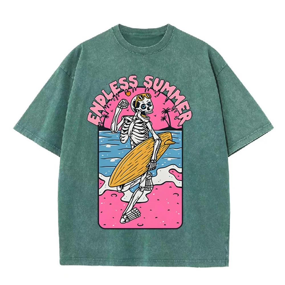 2026 Vintage Skeleton Surfer E - đánh giá và giá Acid Wash Vintage Graphic T Shirt