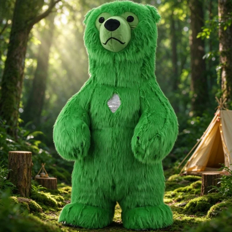 Furry Green Bear Inflatable Ma - đánh giá và giá Suits