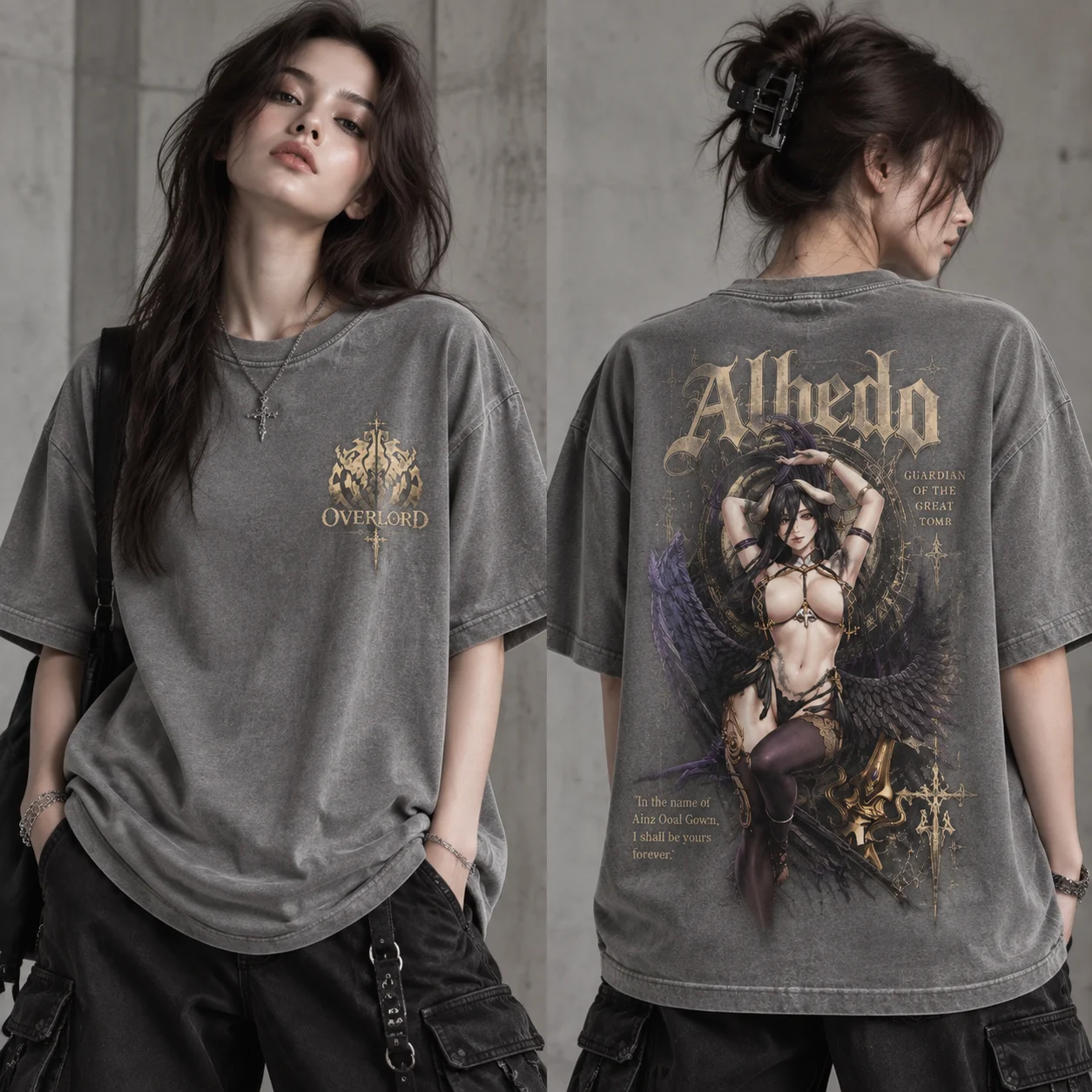Albedo Overlord Graphic Tee, D - đánh giá và giá Acid Wash Vintage Graphic T Shirt